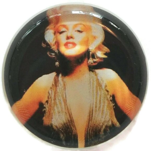 $1 Add-On Large Glass Cabochon Marilyn Monroe ~ Round with Colour Image - Picture 1 of 1
